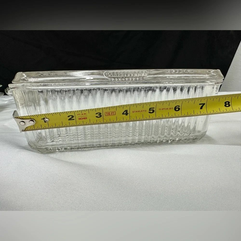 1940’s Vintage Federal Glass clear glass refrigerator dish. - Picture 3 of 5